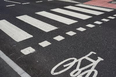 Zebra crossing road markings