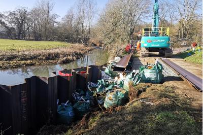 Works to repair erosion at Mendham riverbank